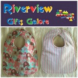 Reversible Bib - Elephants & Stripes